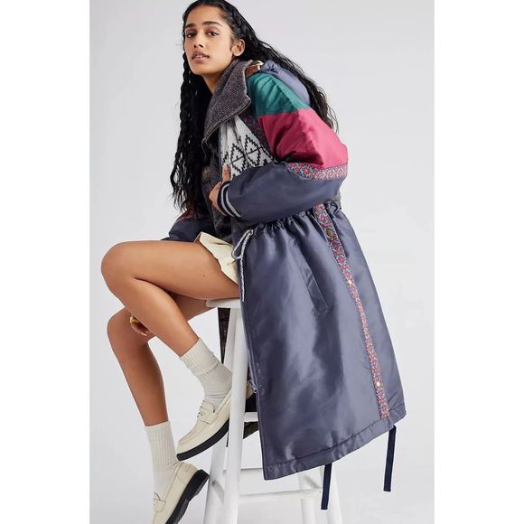 Free People Sienna Reversible Parka Jacket Size Large - Large